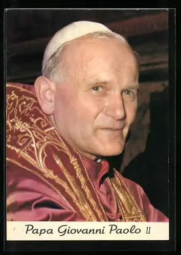 AK Papst Johannes Paul II. im roten Ornat