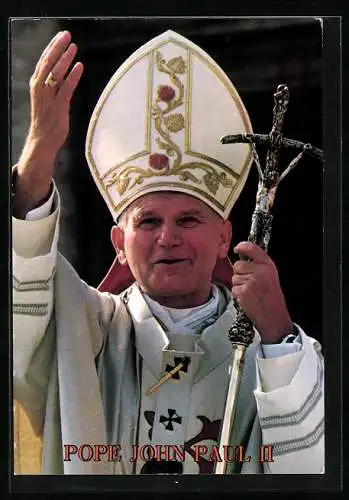 AK Papst Johannes Paul II. mit Tiara und Pallium