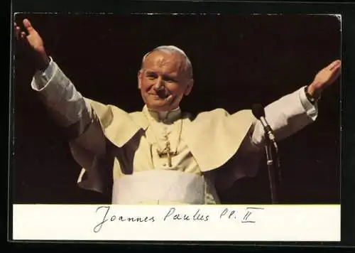 AK Papst Johannes Paul II. bei einer Segnung der Gläubigen