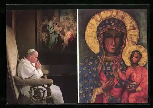 AK Papst Johannes Paul II., Madonna di Czestochowa