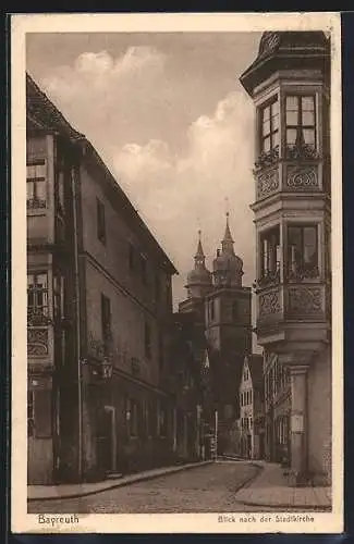 AK Bayreuth, Blick nach der Stadtkirche