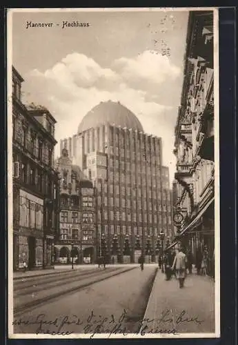 AK Hannover, Strassenpartie am Hochhaus