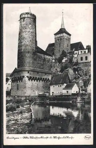 AK Bautzen, Alte Wasserkunst mit Michaeliskirche