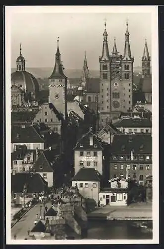 AK Würzburg, Blick von der Feste Marienberg