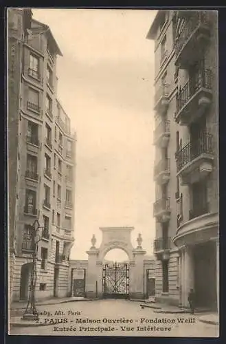 AK Paris, Maison Ouvrière, Fondation Weill, Entrée Principale, Vue Intérieure