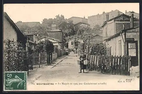 AK Paris-Montmartre, le Maquis en 1904 (Rue Caulaincourt actuelle)