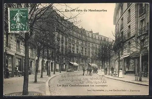 AK Paris-Montmartre, La Rue Caulaincourt (au tournant)