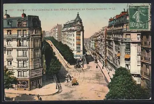 AK Paris, Vue Générale des Rues Lamarck et Caulaincourt