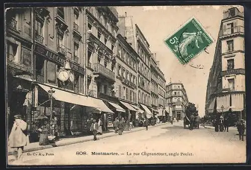 AK Paris, La rue Clignancourt, angle Poulet