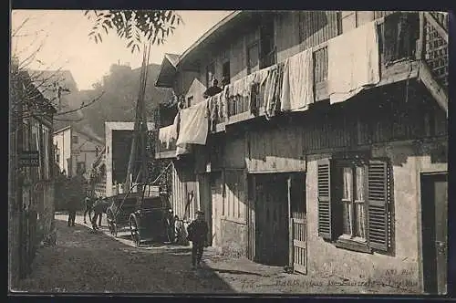 AK Paris-Montmartre, une rue, Strassenpartie