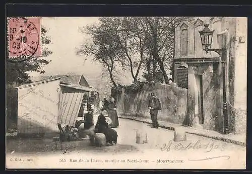 AK Paris-Montmartre, Rue de la Barre, montée au Sacré-Coer