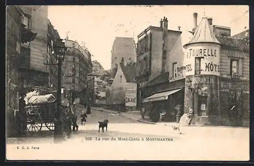 AK Paris-Montmartre, la Rue du Mont-Cenis, Hotel La Tourelle