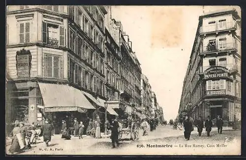 AK Paris-Montmartre, la Rue Ramey, Coin Muller