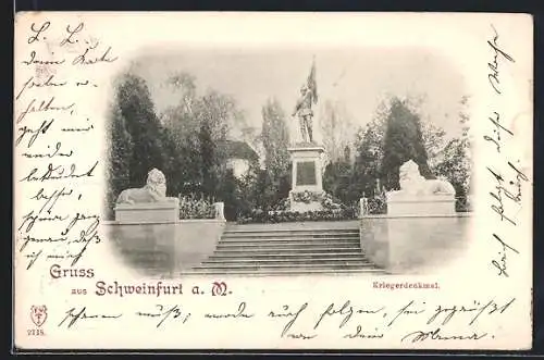 AK Schweinfurt a. M., Kriegerdenkmal