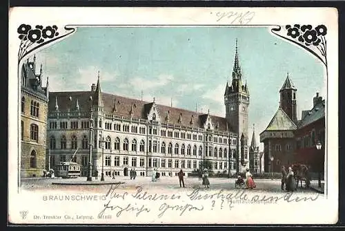 AK Braunschweig, Passanten auf dem Ruhfäutchenplatz