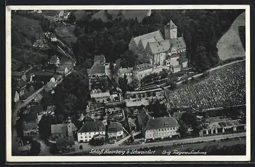 AK Schweinfurt, Schloss Mainberg und Umgebung, orig. Fliegeraufnahme