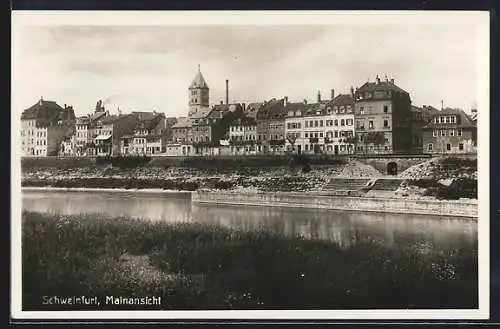 AK Schweinfurt, Teilansicht mit Mainpartie