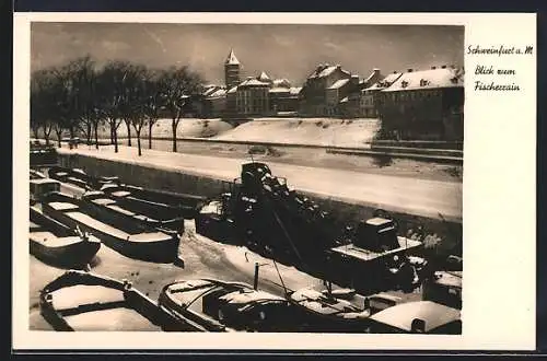 AK Schweinfurt a. M., Blick zum Fischerrain im Winter