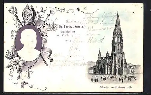 AK Freiburg i. Br., Der Münster, Erzbischof Dr. Thomas Noerber