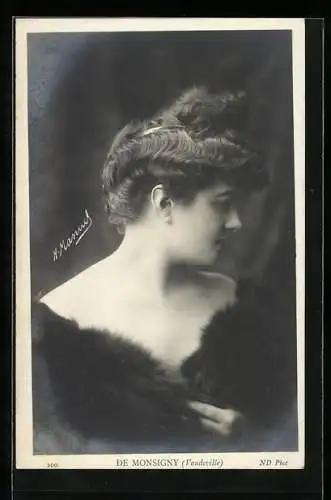 Foto-AK Henri Manuel: Schauspielerin De Monsigny, Vaudeville