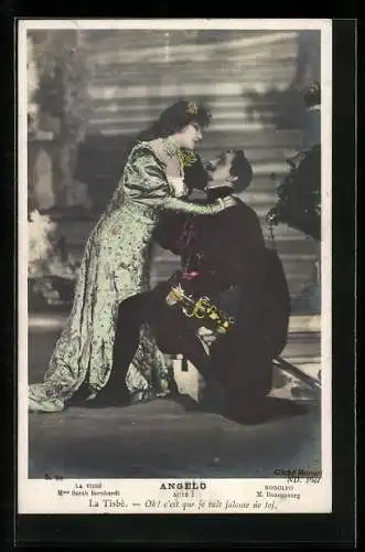 AK Schauspielerin Sarah Bernhardt in Angelo, Acte I