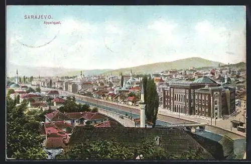 AK Sarajevo, Appelquai aus der Vogelschau