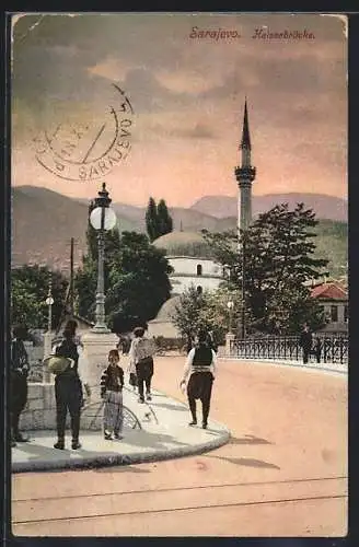 AK Sarajewo, Partie an der Kaiserbrücke