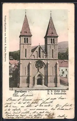 AK Sarajevo, Blick auf die R. k. Kathedrale