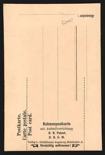 AK Freiburg i. B., Münster v. Westen, Rahmenpostkarte