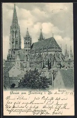 AK Freiburg i. Br., Blick auf das Münster