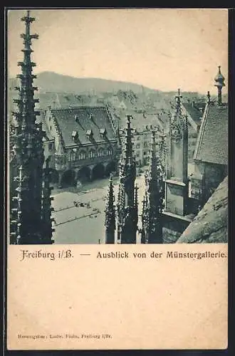 AK Freiburg i. B., Ausblick auf die Münstergallerie