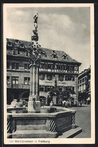 AK Freiburg i. B., Partie am Marktbrunnen