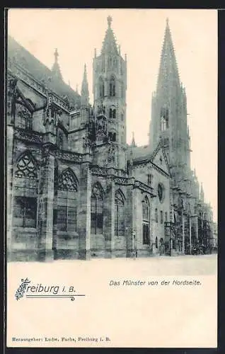 AK Freiburg i. B., Das Münster von der Nordseite