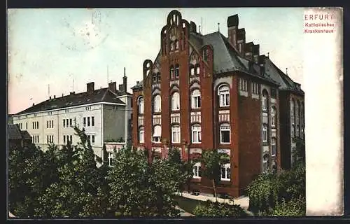 AK Erfurt, Blick auf das Kathol. Krankenhaus