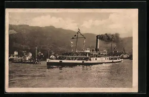 AK Bodensee-Dampfer Stadt Bregenz in Flaggengala