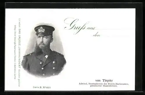 AK Admiral von Tirpitz in Uniform