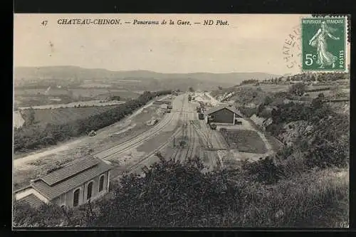 AK Chateau-Chinon, Panorama de la Gare