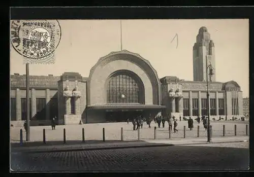 AK Helsinki, Ansicht vom Bahnhof