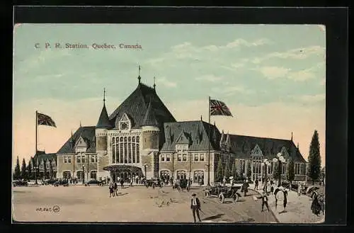 AK Quebec, C.P.R. Station, Bahnhof