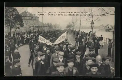 AK Montlucon, La Manifestation du 1. Mai, Le Départ