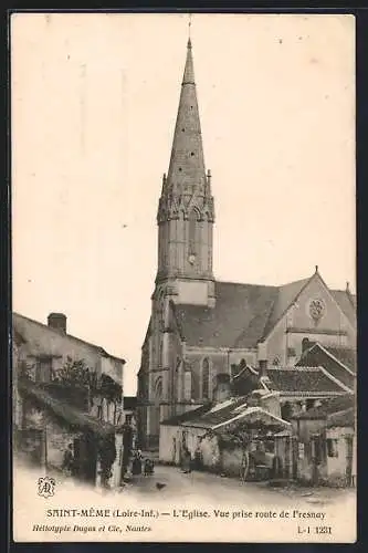 AK Saint-Mème /L.-Inf., L`Eglise, Vue prise route de Fresnay