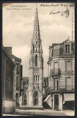 AK Chateaubriant, Eglise St-Nicolas, Le Clocher