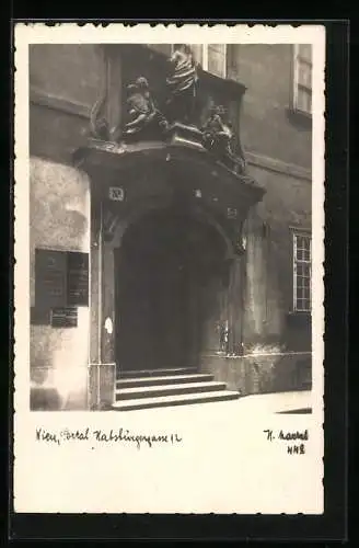 Foto-AK H. Markl: Wien, Portal in der Ratsburgengasse 12