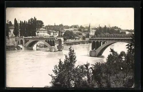 AK Valence, Blick auf die zerstörte Brücke