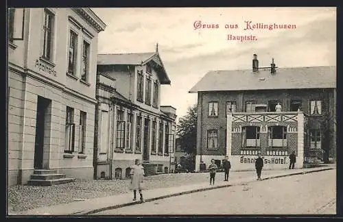 AK Kellinghusen, Hauptstrasse mit Bahnhofs-Hotel