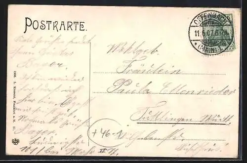 AK Offenbach /Main, Strassenbahn hält in der Frankfurter Strasse