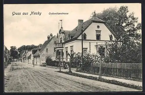 AK Niesky, Blick in die Oedernitzerstrasse