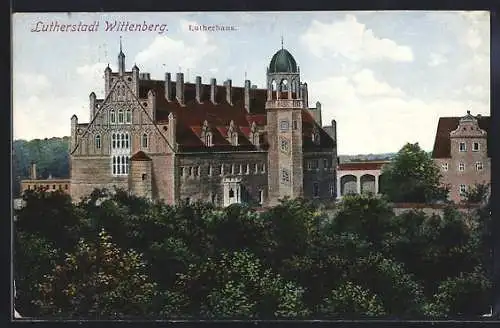 AK Wittenberg /Lutherstadt, Blick zum Lutherhaus