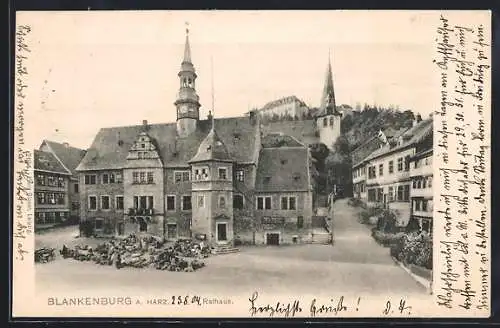 AK Blankenburg a. Harz, Blick zum Rathaus