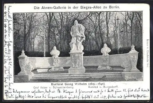 AK Berlin-Tiergarten, Denkmal Kurfürst Georg Wilhelm in der Ahnen-Galerie